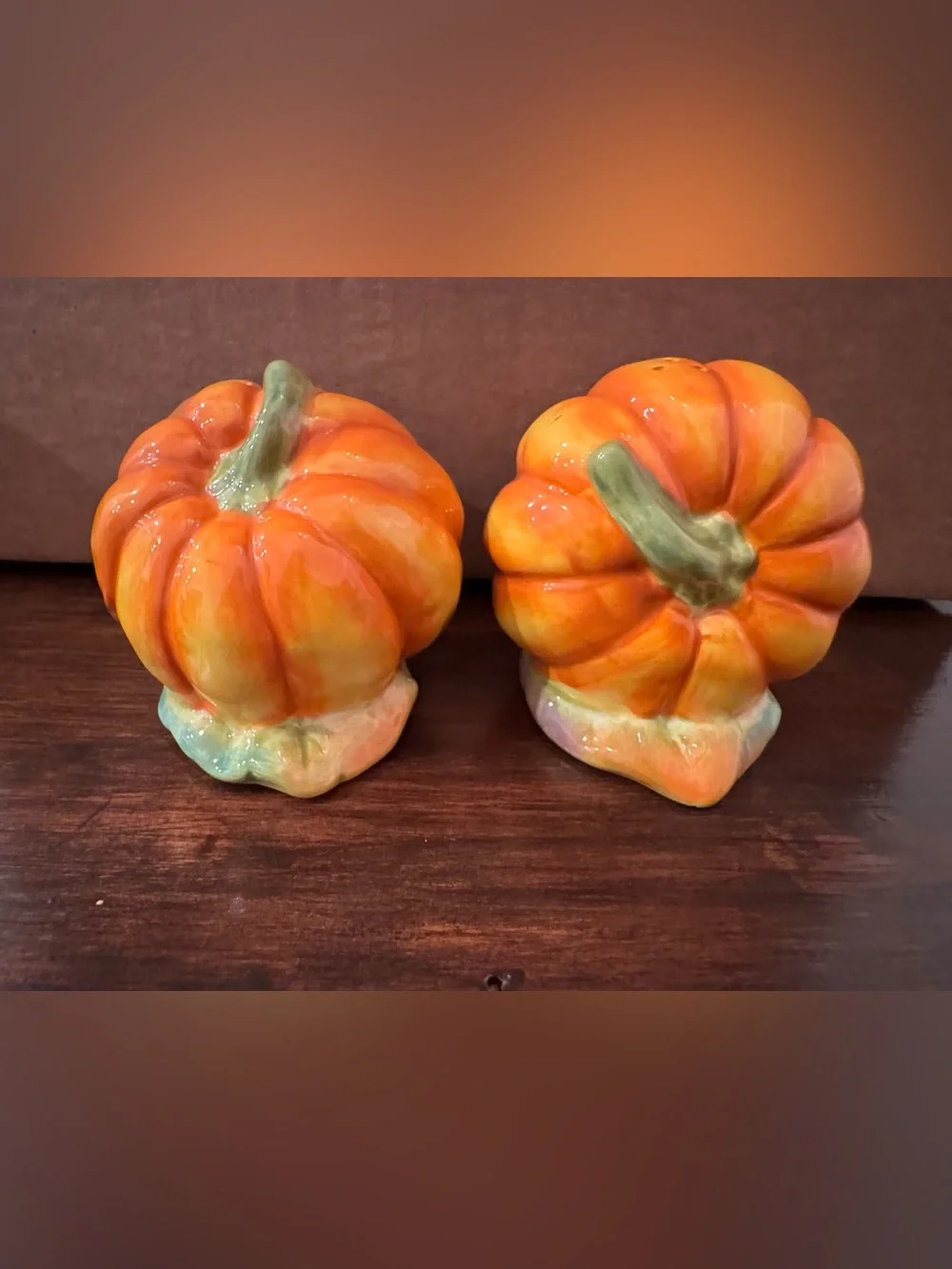 Essential Home Ceramic Pumpkin Salt & Pepper Shakers – Fall Thanksgiving Decor